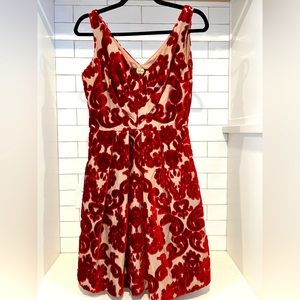 Anthropologie Eva Franco Vintage Velvet Burnout Wallpaper Print Dress. Size 6.